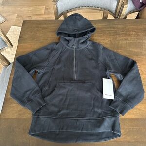 Lululemon Scuba Oversized Half Zip Hoodie Long Sweatshirt M/L BLACK NEW